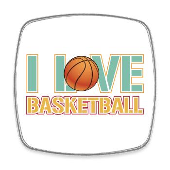 Ich liebe Basketball - Viereckiger Kühlschrankmagnet - Weiß - Vorne