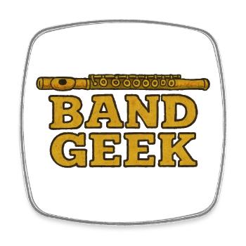 Band Geek Musical Flute - Square fridge magnet - white - Front