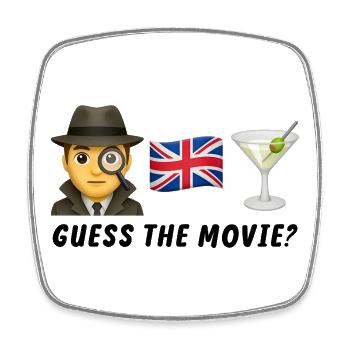 Détective et drapeau britannique avec cocktail - Magnet carré - blanc - Devant