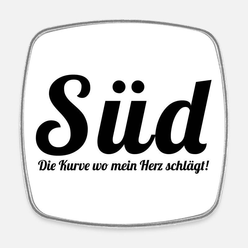 schwarz, weiss, blau - Bielefeld - Viereckiger Kühlschrankmagnet - Weiß