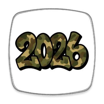 Camouflage Graffiti Année 2026 - Magnet carré - blanc - Devant