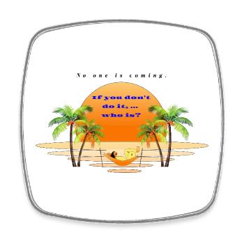 Sunset Beach Relaxation Scene - Square fridge magnet - white - Front