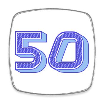 50. 50 YEARS. 50th ANNIVERSARY. 50 YEARS ANNIVERSARY. - Square fridge magnet - white - Front