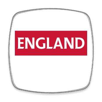 Angleterre Coventry Silhouette urbaine avec bloc de couleur - Magnet carré - blanc - Devant