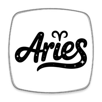 Aries - Zodiac Sign Design - Viereckiger Kühlschrankmagnet - Weiß - Vorne