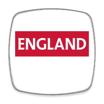 Flag of England with City Skyline - Square fridge magnet - white - Front
