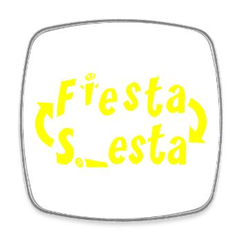 FIESTA Y SIESTA! (In a loop: party and nap!) - Square fridge magnet - white - Front