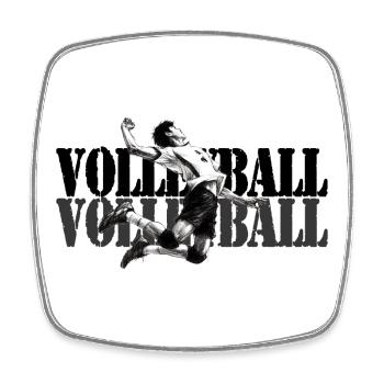 Dynamischer Volleyballspieler in Aktion - Viereckiger Kühlschrankmagnet - Weiß - Vorne