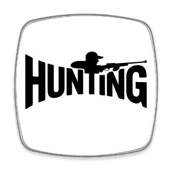 Hunting - Cool Hunter Logo - Square fridge magnet - white - Front