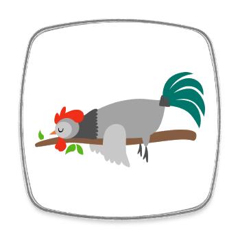 Hahn Huhn Gockel Hühner Hähne Schlafanzug Shirt - Viereckiger Kühlschrankmagnet - Weiß - Vorne
