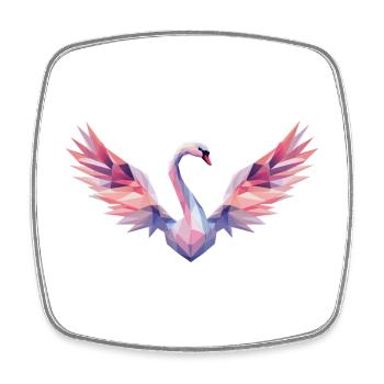 Geometric Swan with Gradient - Square fridge magnet - white - Front
