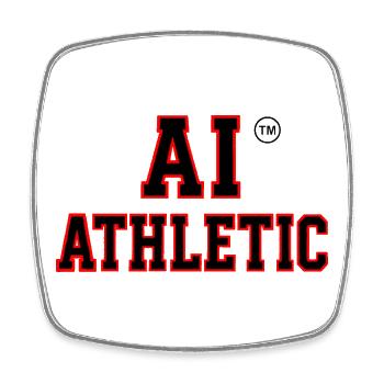 T-shirt d'athlétisme à imprimé sportif - Magnet carré - blanc - Devant