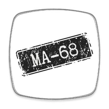 Mannheim 68 - Viereckiger Kühlschrankmagnet - Weiß - Vorne