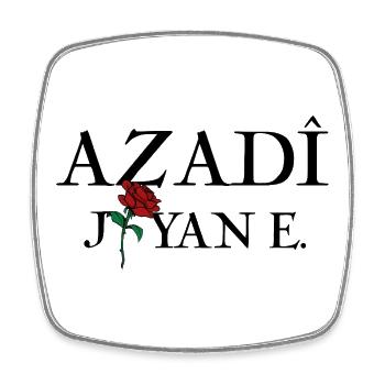 Kurdistan Kurden Azadi Rose Motiv T-Shirt - Viereckiger Kühlschrankmagnet - Weiß - Vorne
