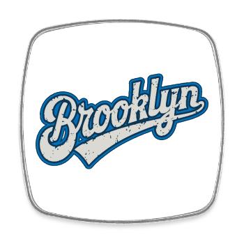 Brooklyn Urban Graphics in Blautönen - Viereckiger Kühlschrankmagnet - Weiß - Vorne