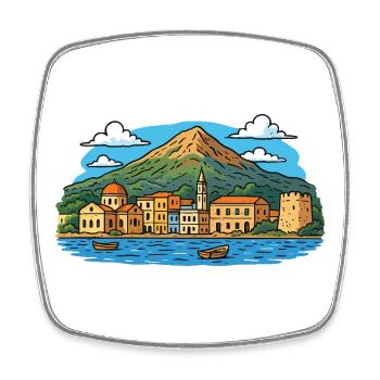 Kreta Insel - Viereckiger Kühlschrankmagnet - Weiß - Vorne
