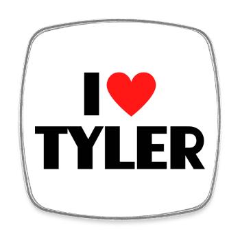 J'aime Tyler Red Heart Love Fan Gift - Magnet carré - blanc - Devant