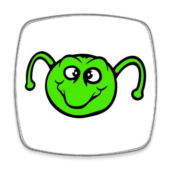 Chenille douce douce petits sourires amicale heureuse - Magnet carré - blanc - Devant