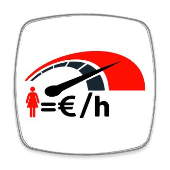 Ausgabenzähler - Viereckiger Kühlschrankmagnet - Weiß - Vorne