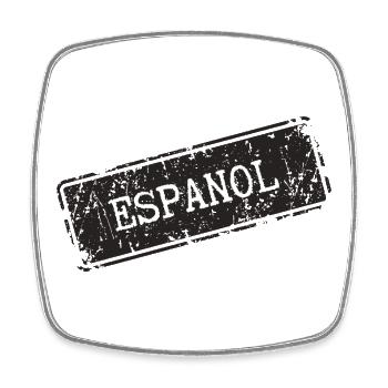 Espanol Inspired Lettering Design - Square fridge magnet - white - Front