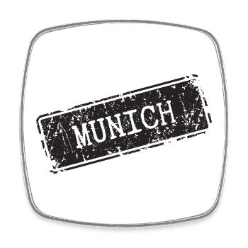 München  - Viereckiger Kühlschrankmagnet - Weiß - Vorne