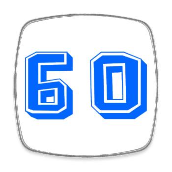 60. 60 YEARS. 60th ANNIVERSARY. 60TH BIRTHDAY. - Square fridge magnet - white - Front