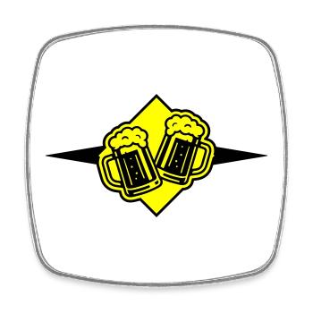 Chope à bière Icône de la bière - Magnet carré - blanc - Devant