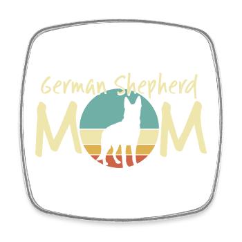 German Shepherd Mom Retro Design - Square fridge magnet - white - Front