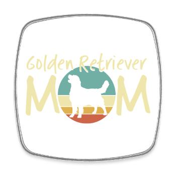 Golden Retriever Mutter Illustration - Viereckiger Kühlschrankmagnet - Weiß - Vorne