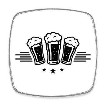 Beer Glass Symbol Beer Malt Beer - Square fridge magnet - white - Front
