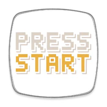 Press Start Retro Gamer Pixel Look Arcade - Square fridge magnet - white - Front