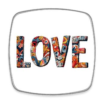 Kreatives Graffiti LOVE Design - Viereckiger Kühlschrankmagnet - Weiß - Vorne