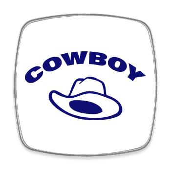 Cowboy - Square fridge magnet - white - Front