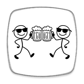 Booze Party Beer - Square fridge magnet - white - Front