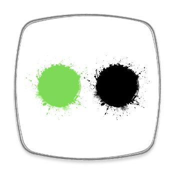 blanc vert - Magnet carré - blanc - Devant