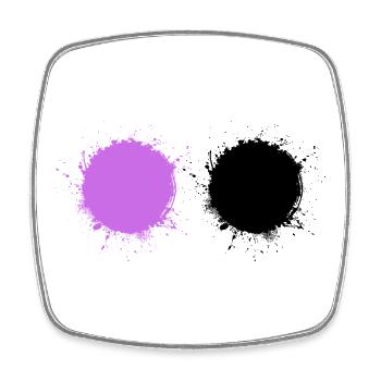 Purple Black - Square fridge magnet - white - Front