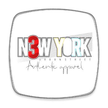 Urbain NYC Skyline Design abstrait - Magnet carré - blanc - Devant
