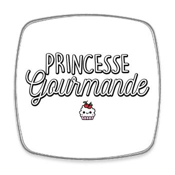 Gourmet Princess Cake Pastry Humor - Square fridge magnet - white - Front