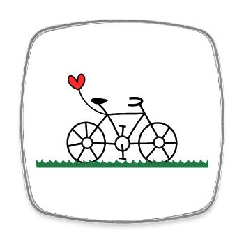 BICYCLE. CYCLING. GO GREEN. ECOLOGY. ENVIRONMENT. - Square fridge magnet - white - Front