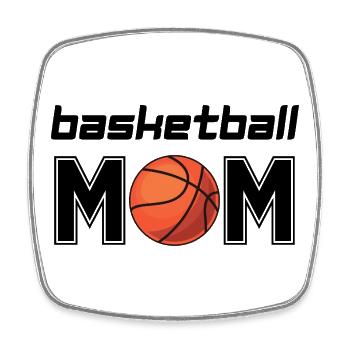 Basketball-Mom - Viereckiger Kühlschrankmagnet - Weiß - Vorne