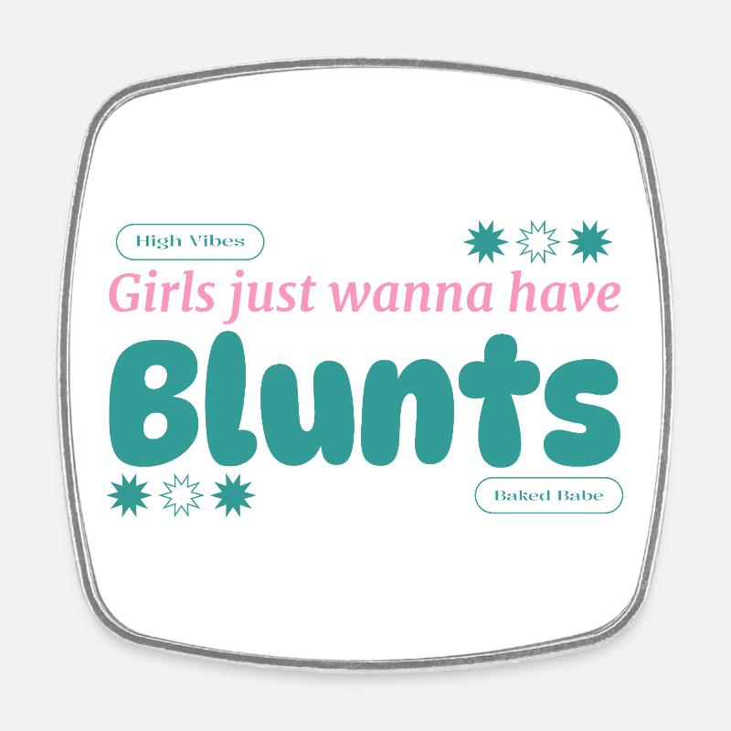 Retro Vibe Teal Pink Print - Square fridge magnet - white