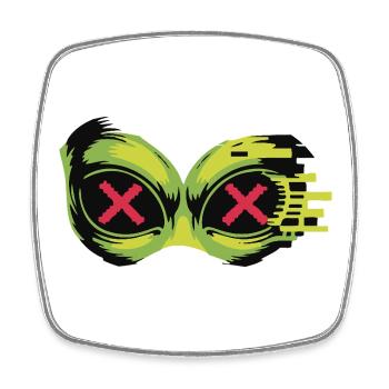 Neon X Schwimmbrille - Viereckiger Kühlschrankmagnet - Weiß - Vorne