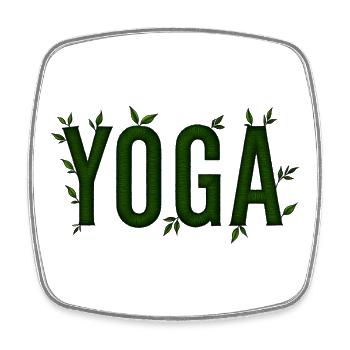 Yoga Green Textured Foliage - Square fridge magnet - white - Front