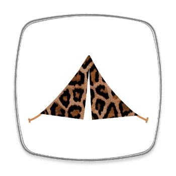 Tent Camping Leolook Leopard Pattern Camper Outdoor - Square fridge magnet - white - Front