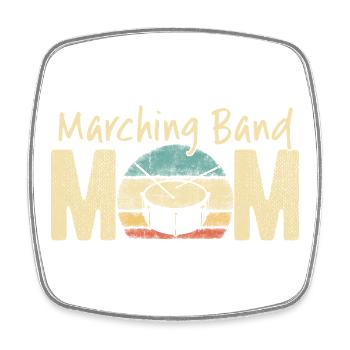 Fanfare Maman Rétro Vintage Music Design - Magnet carré - blanc - Devant