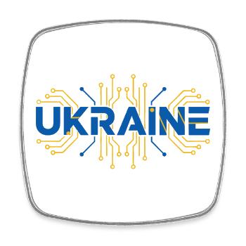 Ukraine Circuit Flagge Design - Viereckiger Kühlschrankmagnet - Weiß - Vorne