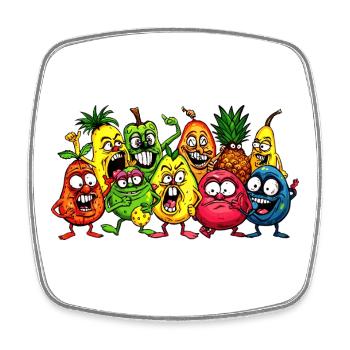 Crazy fruits - Square fridge magnet - white - Front