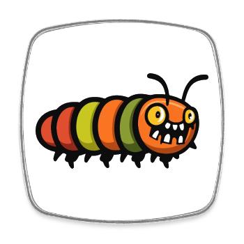 Worm Halloween Comic Funny - Square fridge magnet - white - Front