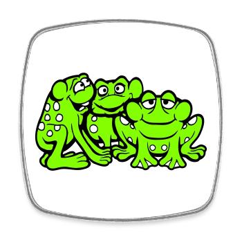 3 Frogs Team Toad Friends Cool Crew Funny Cute - Square fridge magnet - white - Front