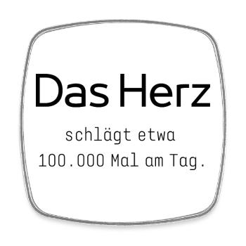 Science Snack: Das Herz schlägt X Mal pro Minute - Viereckiger Kühlschrankmagnet - Weiß - Vorne